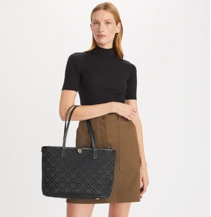 2025秋新作☆Tory Burch ☆スモール Tモノグラム ジップトート