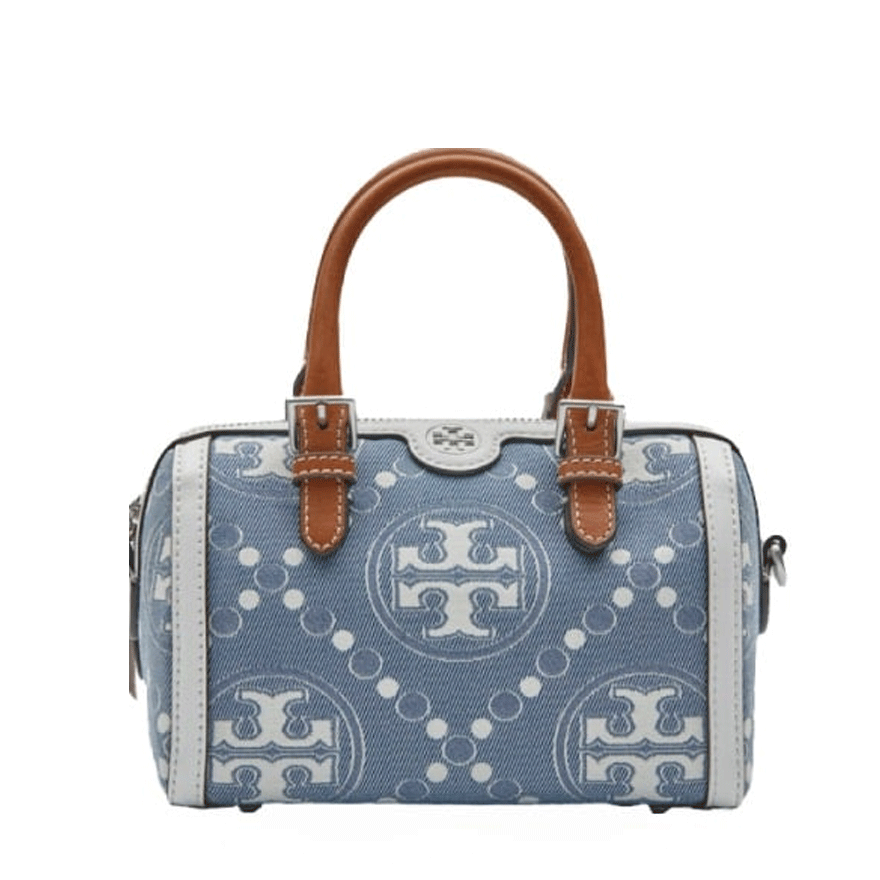 【特別セール】 トリーバーチデニムT MonogramBarrel Bag Miniバッグ