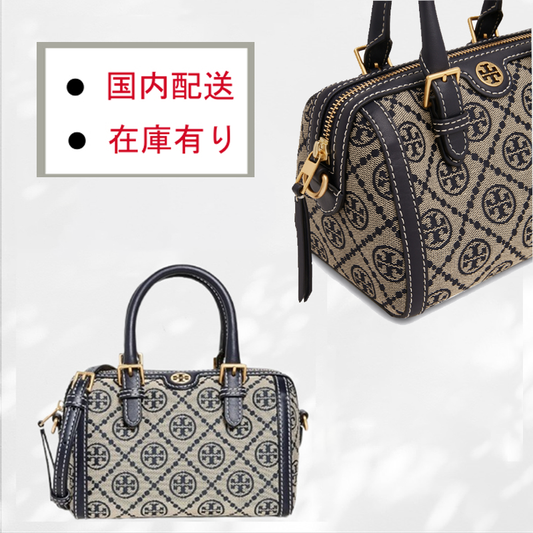 【再入荷】トリーバーチ大人気 Tモノグラムミニ バレルバッグ