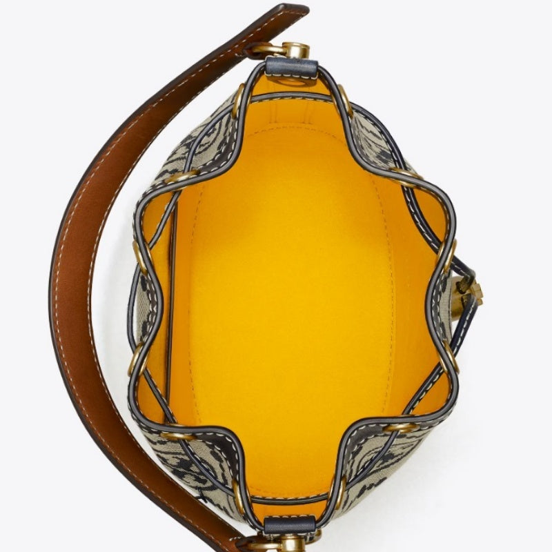 【在庫あり】トリー・バーチモノグラム バケットバッグ アコーディオンバッグ クロスボディバッグ