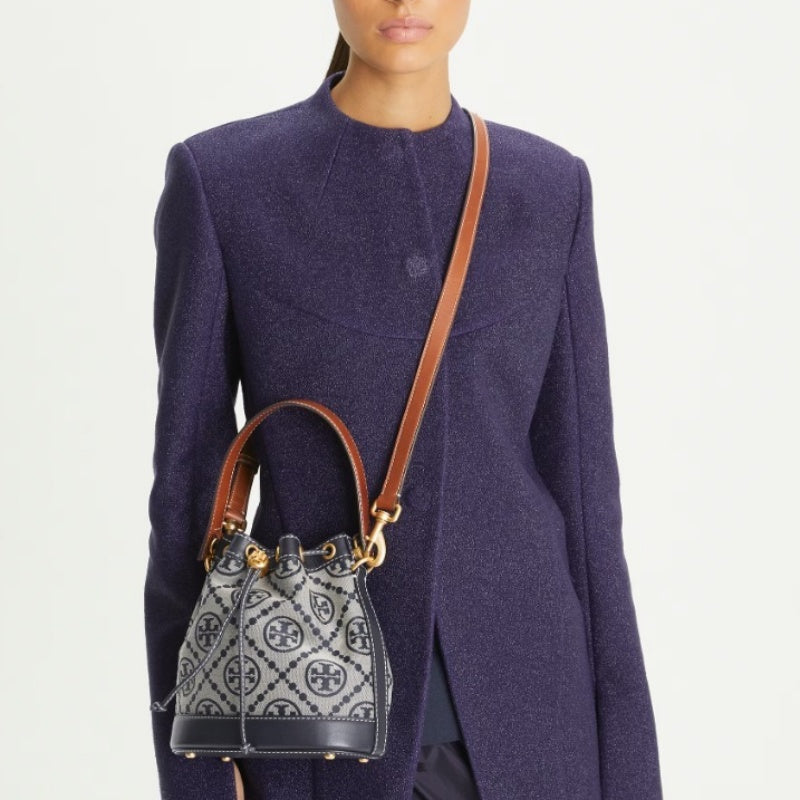 【在庫あり】トリー・バーチモノグラム バケットバッグ アコーディオンバッグ クロスボディバッグ