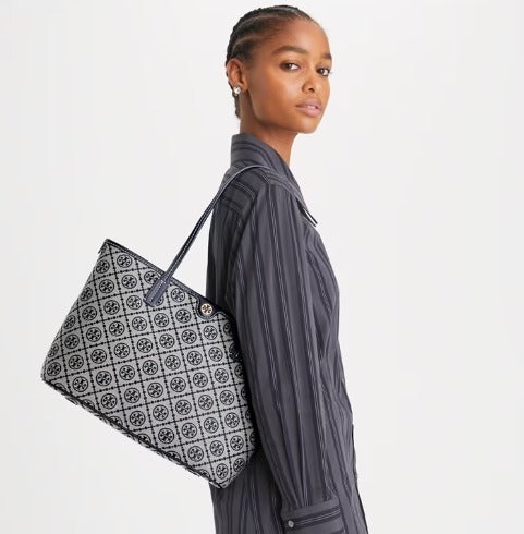 2025秋新作☆Tory Burch ☆スモール Tモノグラム ジップトート