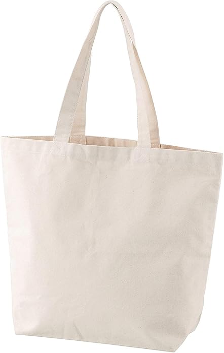 ベーシックスタンダード トートバッグ 帆布 キャンバス 綿 コットン 肩掛け ショルダー マチあり 無地 白 厚手 じょうぶ 12オンス