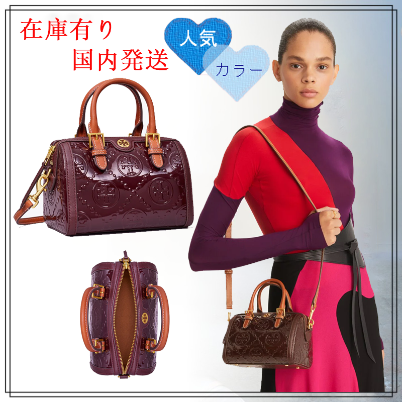 【送料0/国内即発】トリー バーチTモノグラムミニエンボスメタルシャイニーバケットバッグ