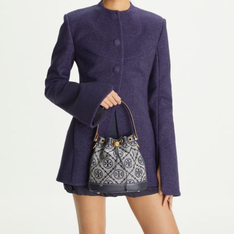 【在庫あり】トリー・バーチモノグラム バケットバッグ アコーディオンバッグ クロスボディバッグ