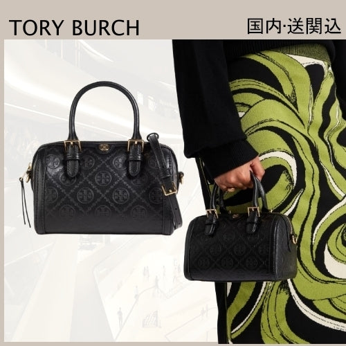 【送料0/国内即発】トリー バーチTモノグラムミニエンボスメタルシャイニーバケットバッグ