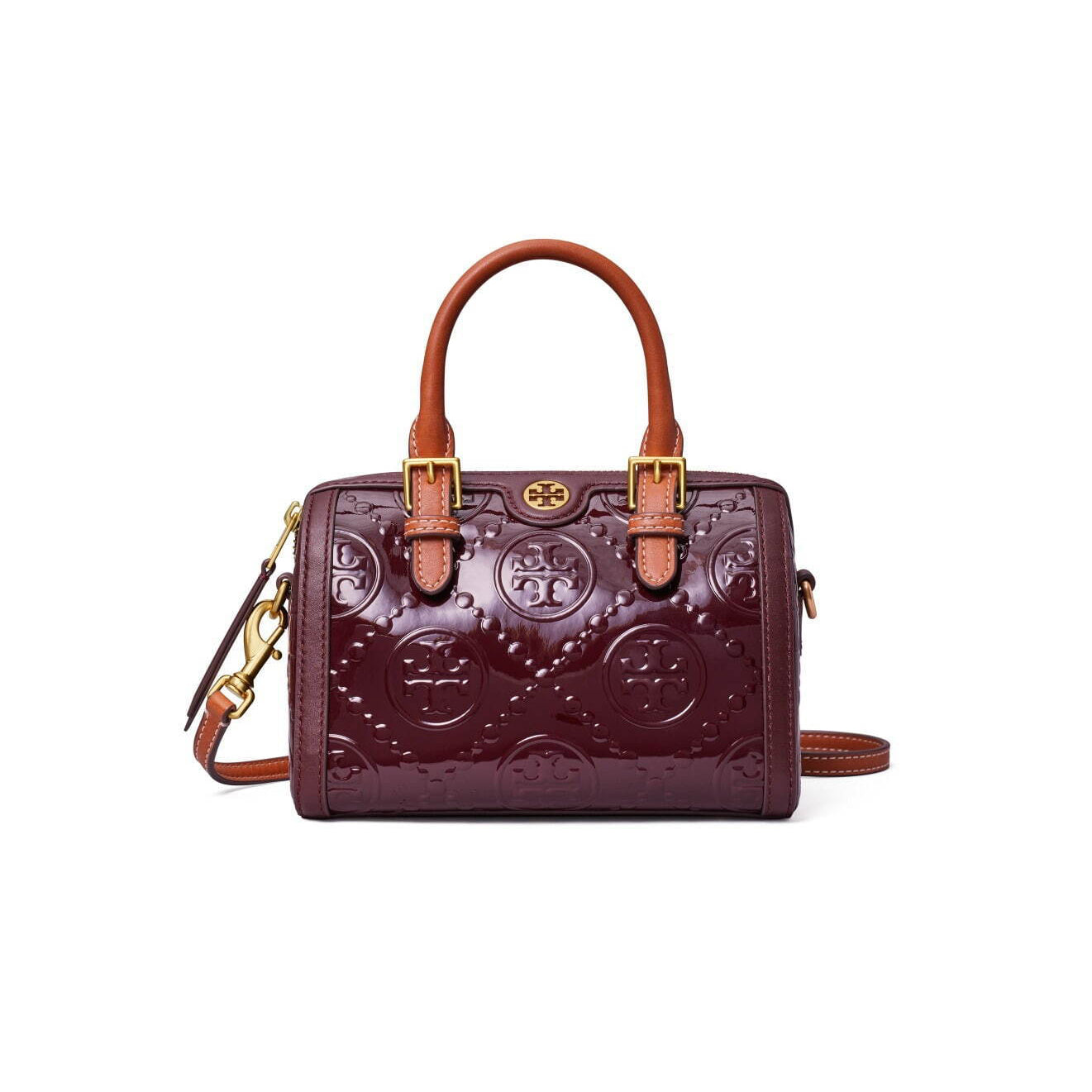 【送料0/国内即発】トリー バーチTモノグラムミニエンボスメタルシャイニーバケットバッグ